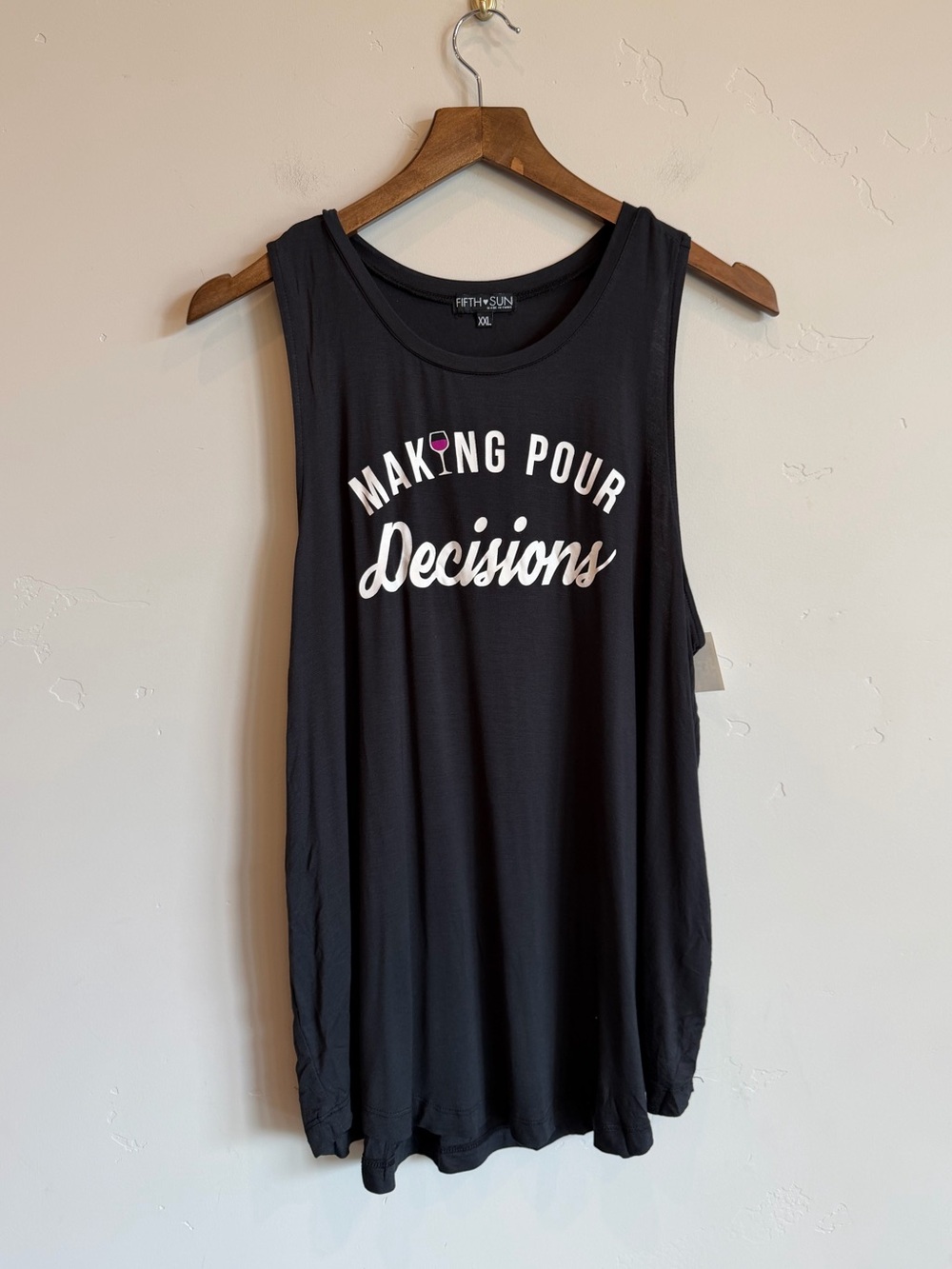 FIFTH SUN Target Brand Black Wine Making Pour Decisions Tank Top